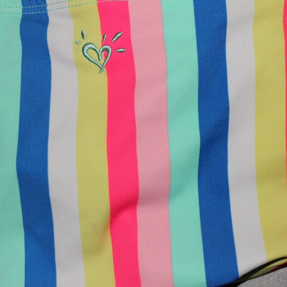 Multi Color Striped 2 Pcs Justice Bikini Swimsuit Size 7 - Picture 10 of 11